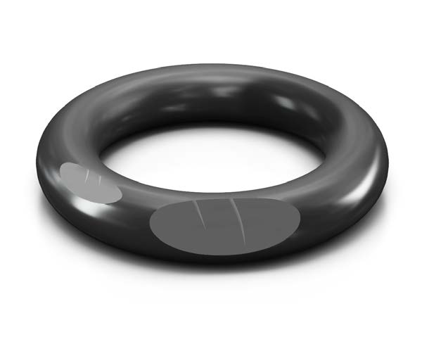 Black o-ring with cuts, nicks, or gashes